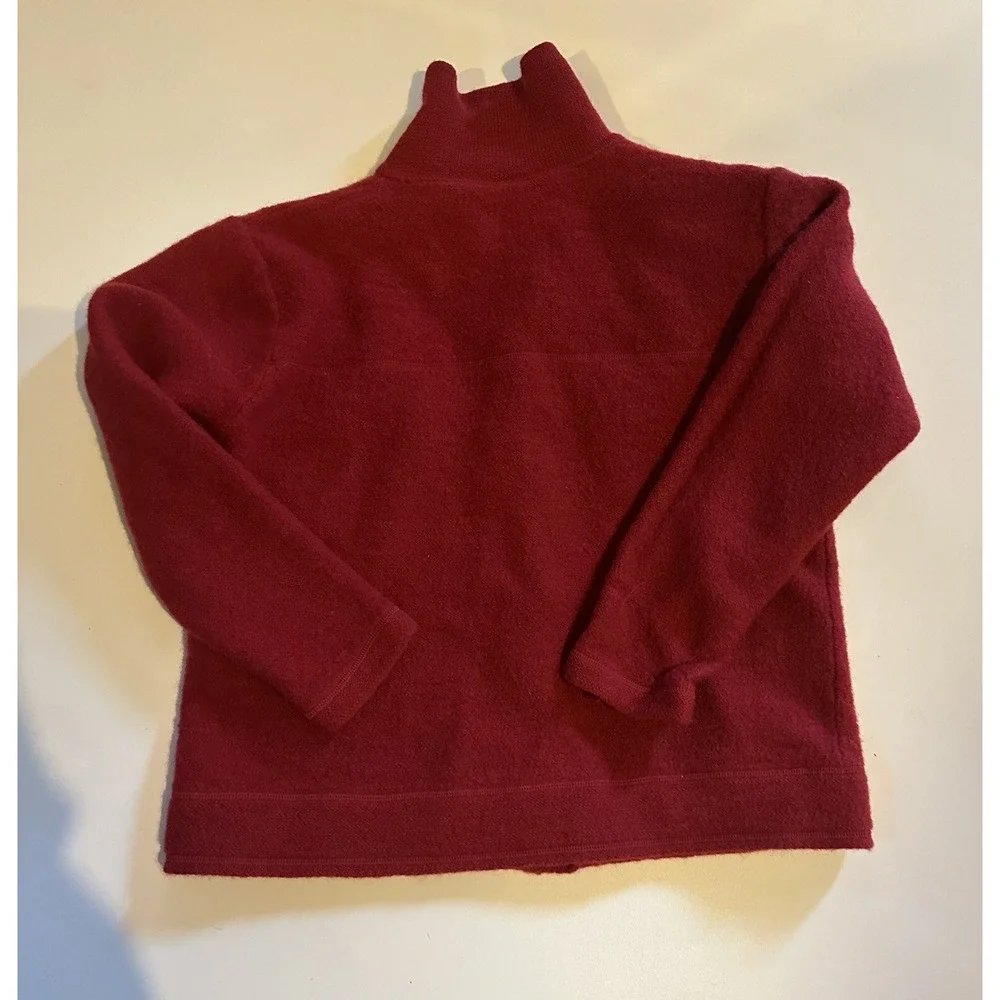 VINTAGE Crystal Kobe Sweater Womens‎ Red 100% Wool Cardigan Made In Mexico